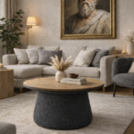 Socrates Mantar Orta Sehpa (Ofis ,Balkon,Salon,Oturma Odası) 60 cm Çap - Antrasit