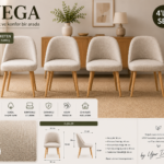 Vega Yemek Masası Sandalyesi Keten Kumaş (4 Adet)
