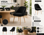 Vega Yemek Masası Sandalyesi Welsoft Kumaş - Görsel 3