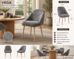 Vega Yemek Masası Sandalyesi Welsoft Kumaş - Görsel 5