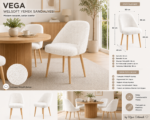 Vega Yemek Masası Sandalyesi Welsoft Kumaş - Görsel 2